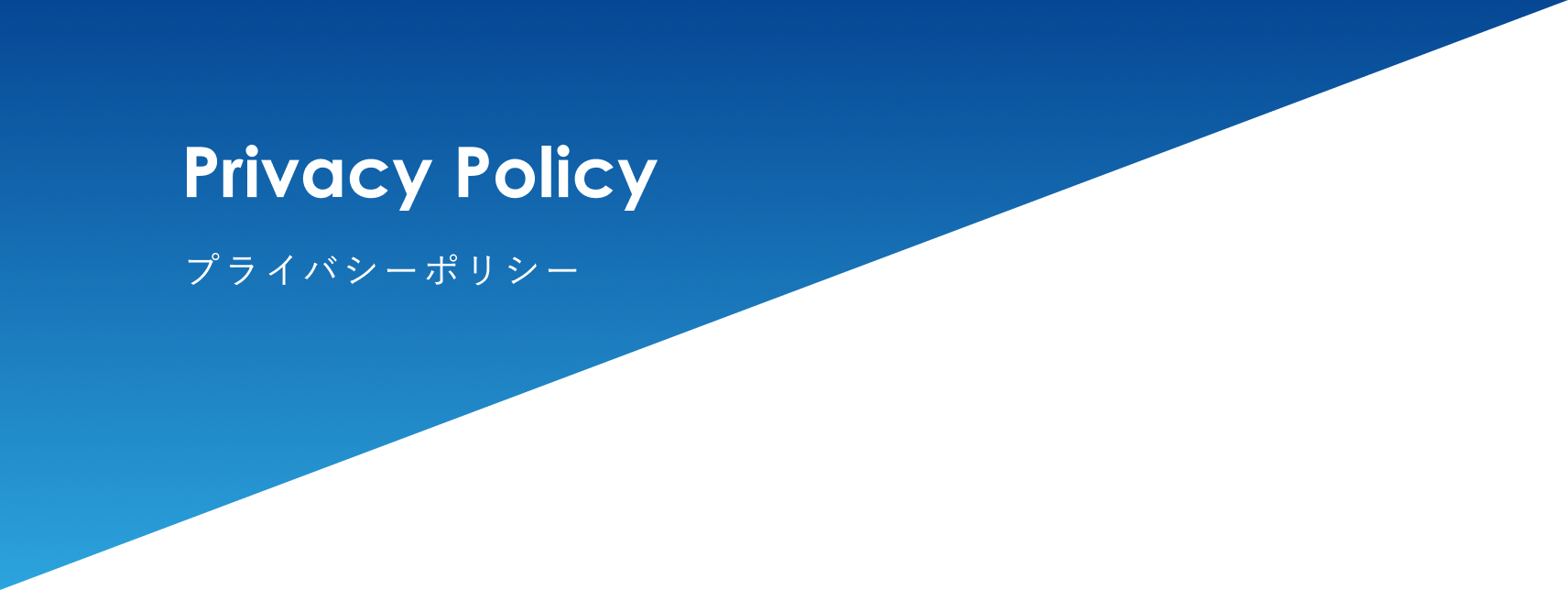 見出し：Privacy Policy 個人情報保護方針